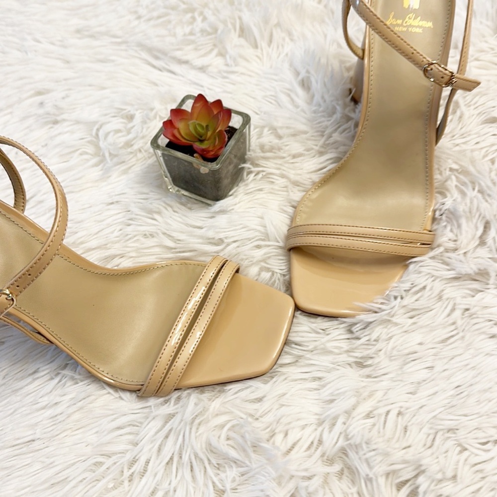 NEW Sam Edelman Kit Nude Patent Leather Slingback Heels women size 9, 9.5 - Picture 5 of 6